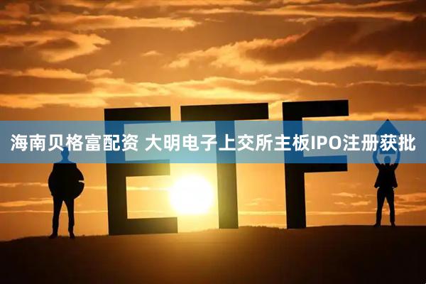 海南贝格富配资 大明电子上交所主板IPO注册获批